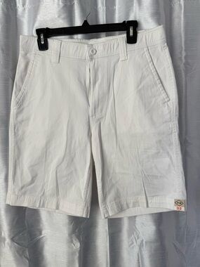 St. John's Bay Men's White Flat Front Chino Shorts